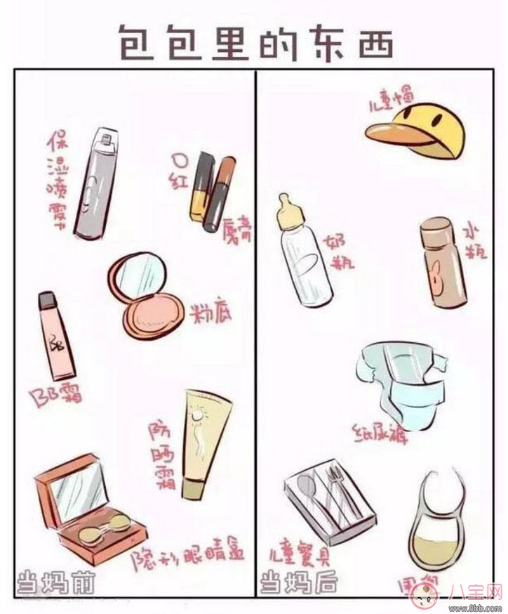 生娃前后對(duì)比漫畫(huà) 當(dāng)媽前和當(dāng)媽后對(duì)比圖片