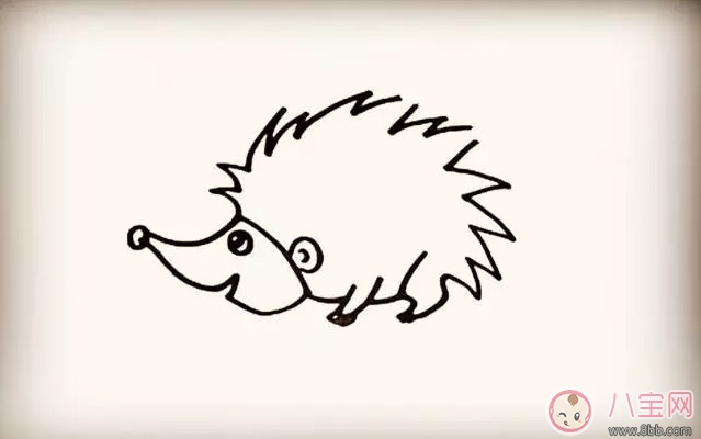 兒童小動(dòng)物簡筆畫 森林里的小刺猬簡筆畫