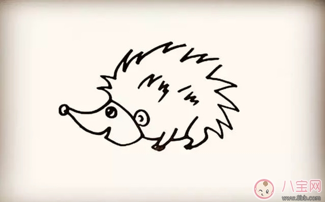 兒童小動(dòng)物簡筆畫 森林里的小刺猬簡筆畫
