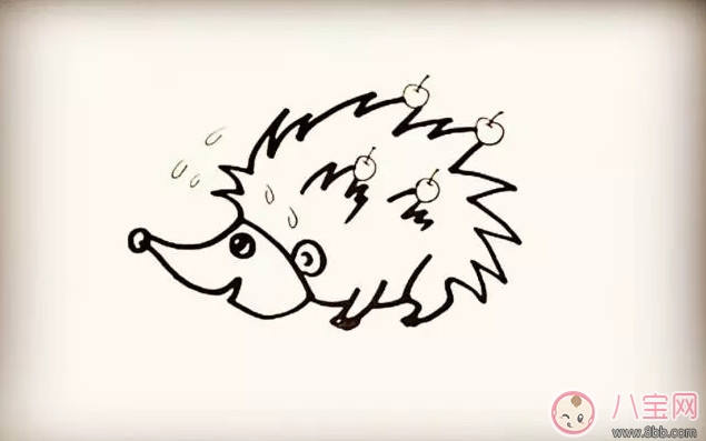 兒童小動(dòng)物簡筆畫 森林里的小刺猬簡筆畫
