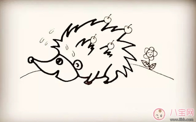 兒童小動(dòng)物簡筆畫 森林里的小刺猬簡筆畫