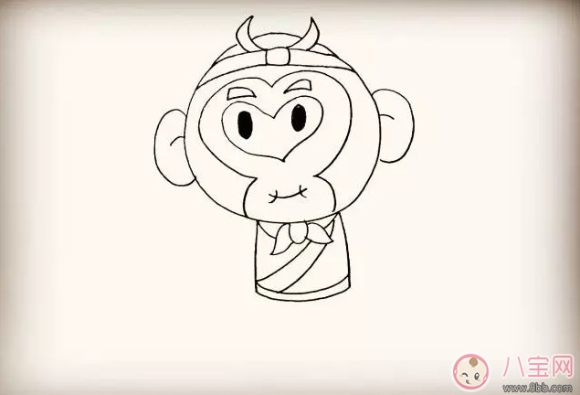 兒童簡(jiǎn)筆畫 卡通人物齊天大圣孫悟空簡(jiǎn)筆畫