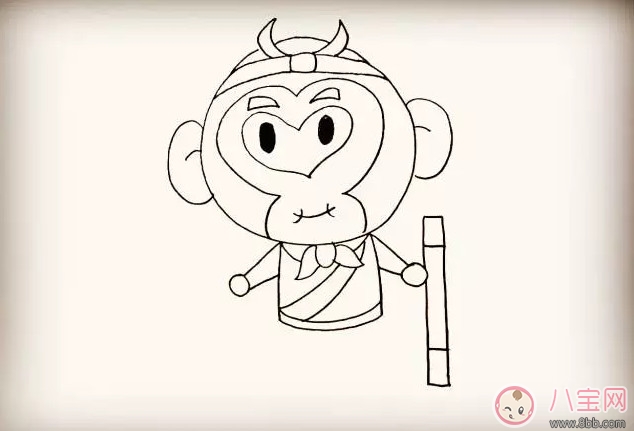 兒童簡(jiǎn)筆畫 卡通人物齊天大圣孫悟空簡(jiǎn)筆畫