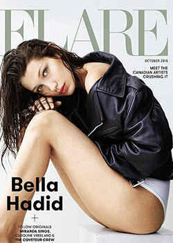 超模貝拉哈迪德真空上陣 拍攝《Flare》雜志封面
