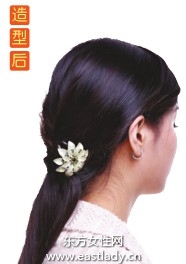 鑲寶石發(fā)飾搭配長發(fā)發(fā)型展現(xiàn)高雅氣質(zhì)