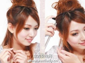 可愛(ài)發(fā)型之蓬松感半高盤發(fā)發(fā)型設(shè)計(jì)