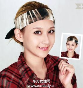 時(shí)尚頭巾的系法做運(yùn)動(dòng)風(fēng)美少女