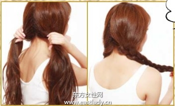 用麻花辮做出甜美短發(fā)造型