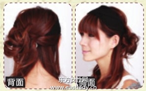 齊耳側盤發(fā)發(fā)型打造嫻靜淑女風