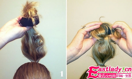 用廢舊絲襪扎出蓬松飽滿的圓發(fā)髻