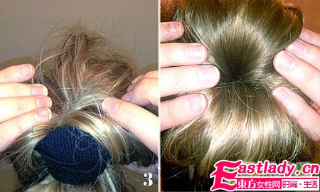 用廢舊絲襪扎出蓬松飽滿的圓發(fā)髻