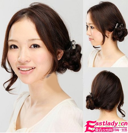 發(fā)量少適合的歪發(fā)髻DIY發(fā)型