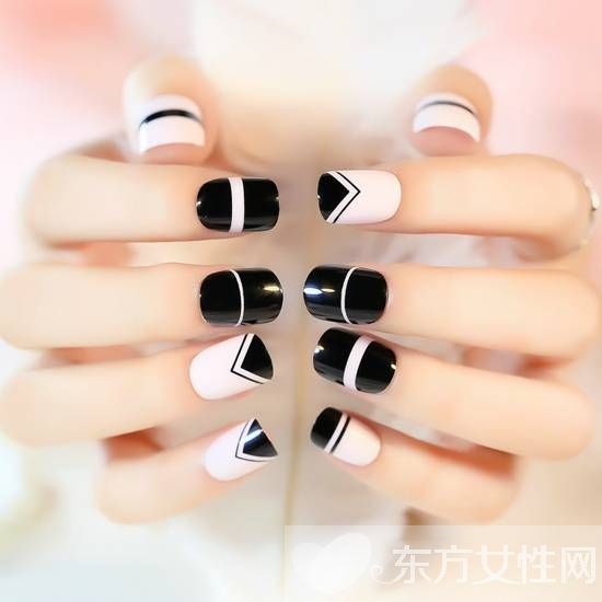 韓系個性美甲圖片推薦 幾何圖案原來可以這么潮