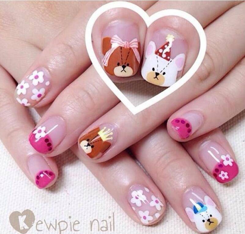 短指甲美甲圖片推薦 可愛粉色淑女系列