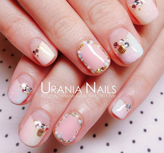 短指甲美甲圖片推薦 可愛粉色淑女系列