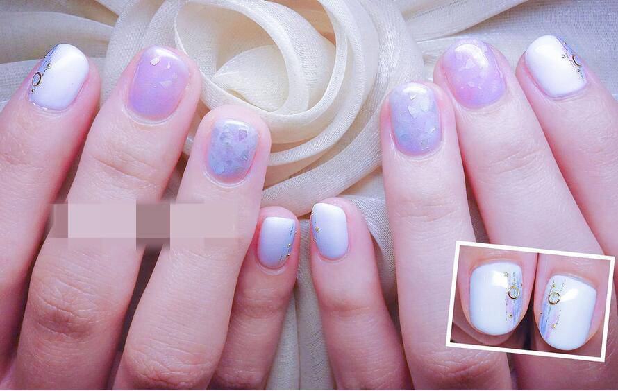 短指甲美甲圖片推薦 可愛粉色淑女系列