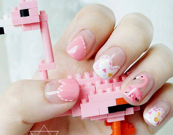 短指甲美甲圖片推薦 可愛粉色淑女系列