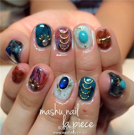 石頭系列圖紋美甲設(shè)計高貴顯檔次 精選10款滿足低調(diào)派與奢華派