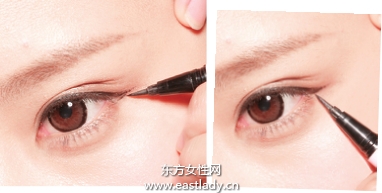 上揚式清晰眼線的畫法