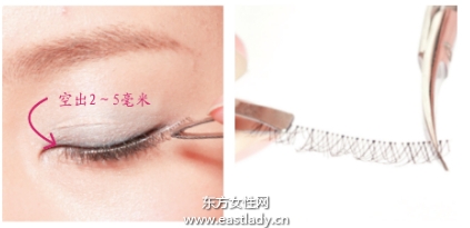 粘貼無(wú)梗假睫毛的貼法