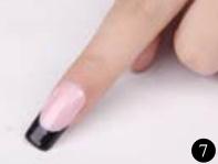 美甲教程粉色加黑色的雙拼法式