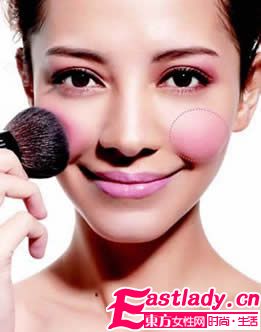 不同臉型腮紅的畫法不同