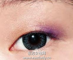 單眼皮MM橘紫混搭畫出少女妝