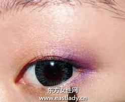 單眼皮MM橘紫混搭畫出少女妝