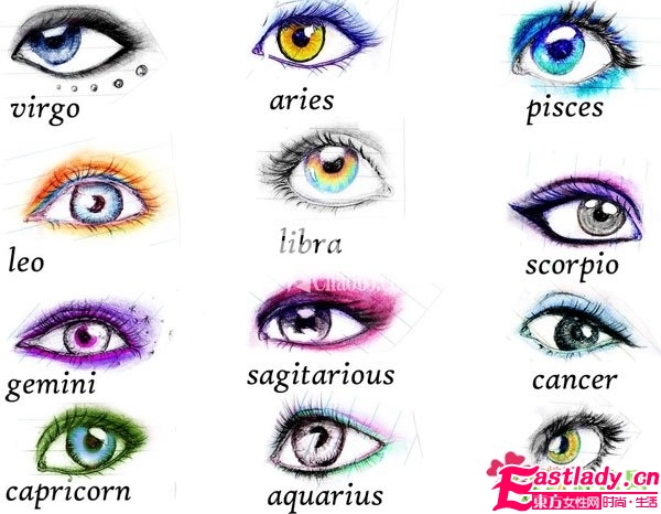 十二星座眼妝藝術(shù)版與真人版對(duì)比