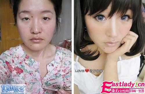 超強悍的美女妝前妝后對比照 美女變身記
