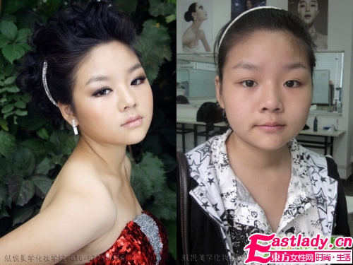 女人化妝前后的驚人變化