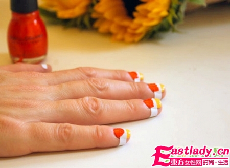 教你DIY條紋玉米糖美甲