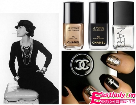 香奈兒品牌靈感的美甲圖