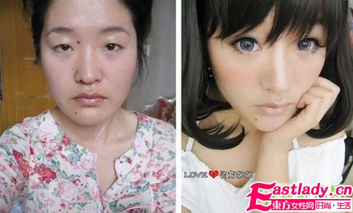 網(wǎng)絡美女化妝前后的驚悚照