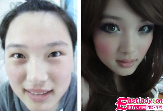 網(wǎng)絡(luò)美女化妝前后的驚悚照