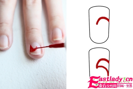 自己在家做美甲 雙色旋轉(zhuǎn)圖案美甲