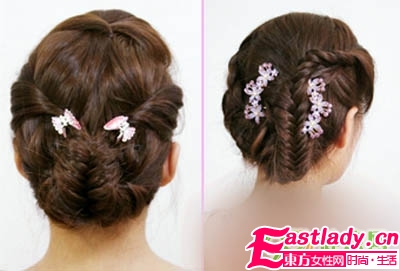 韓式花苞魚骨辮編法圖解