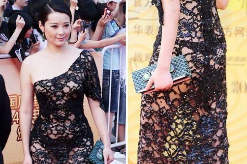 袁立透明裝高清照片 網友驚呼 春光大泄