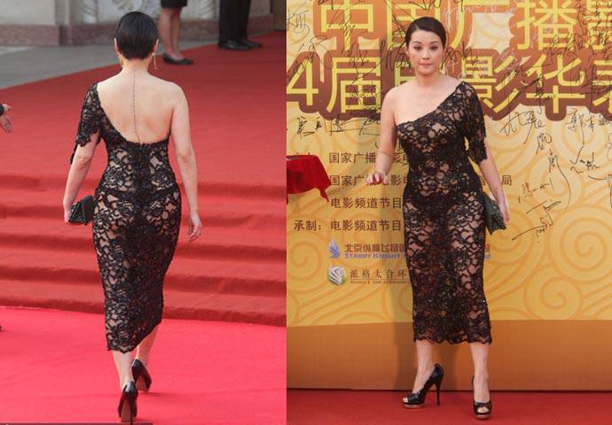 袁立透明裝高清照片 網友驚呼 春光大泄