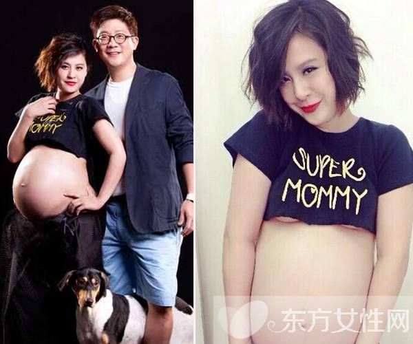 黃小柔穿黑色婚紗結(jié)婚公公力挺 黃小柔微博曬大肚照