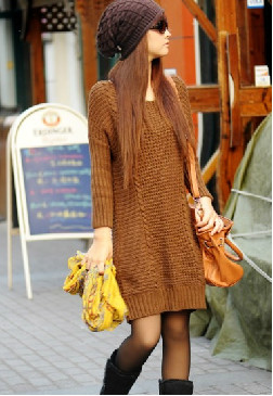 寬松套頭中長款毛衣外套 針織的樣式讓你質(zhì)感十足