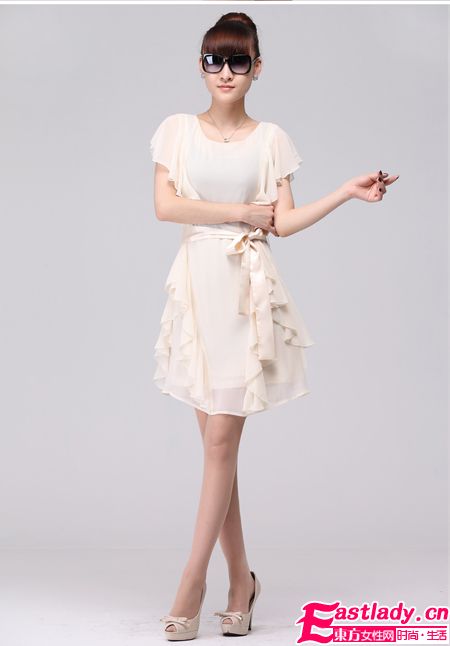 2012新款收腰雪紡連衣裙秀出你的小蠻腰