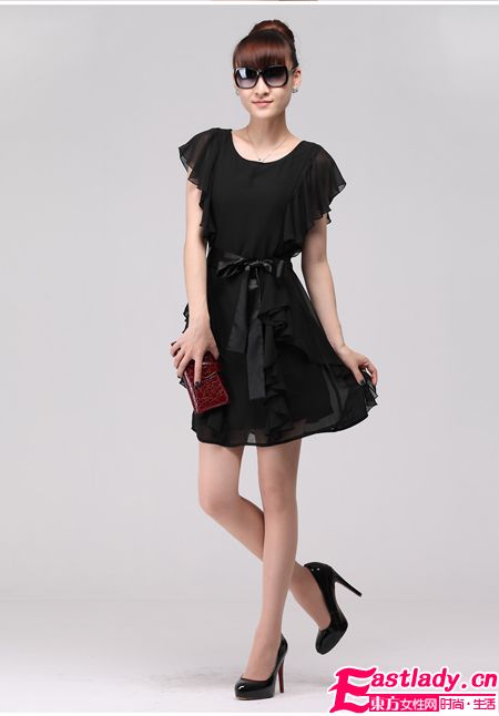 2012新款收腰雪紡連衣裙秀出你的小蠻腰