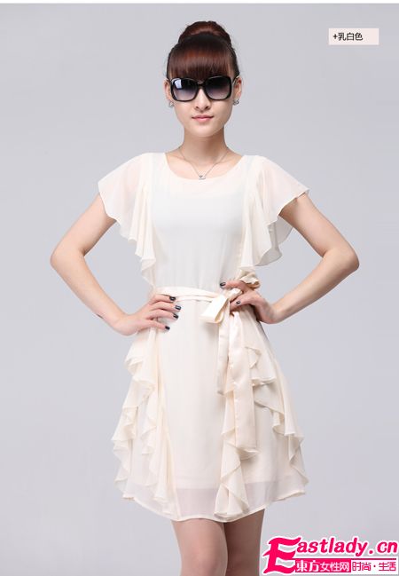 2012新款收腰雪紡連衣裙秀出你的小蠻腰