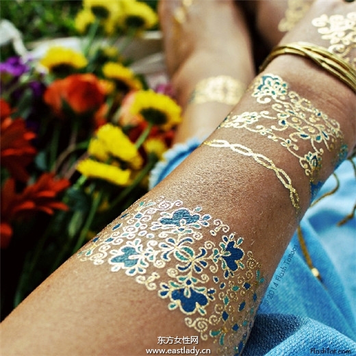 超酷 明星也愛用的金屬色系紋身貼紙