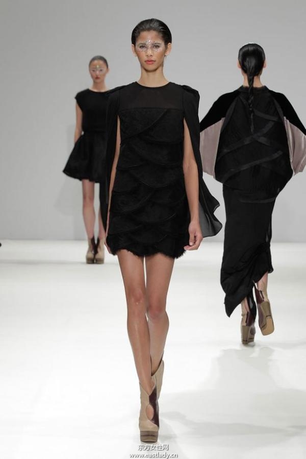 吉承倫敦時(shí)裝周2013秋冬系列 黑色元素成流行主旋律