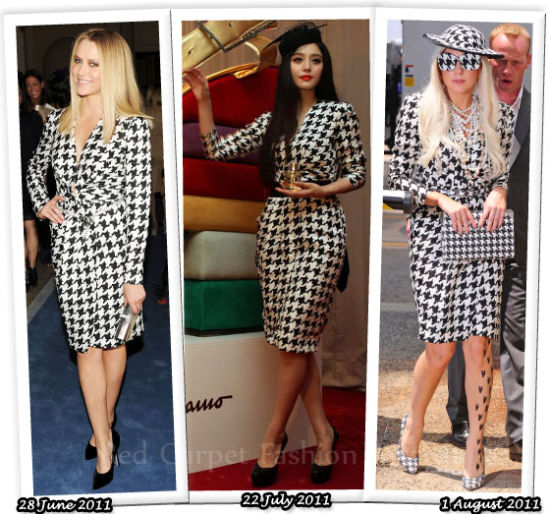 Lady Gaga冰冰帕爾墨千鳥格裙撞衫 誰穿更美麗