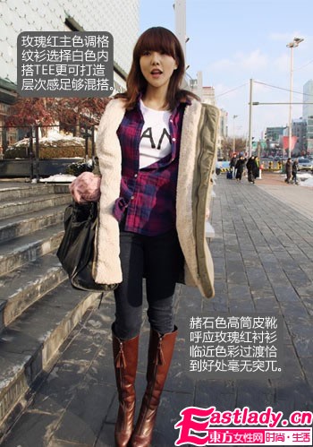 毛料格子衫 冬季內(nèi)搭美翻天