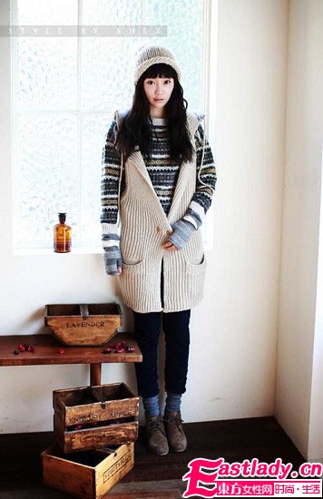 冬季要的就是這個(gè)范 人見人愛粗棒針毛衣