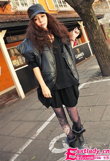 另類打底褲穿搭 擺脫冬季沉悶